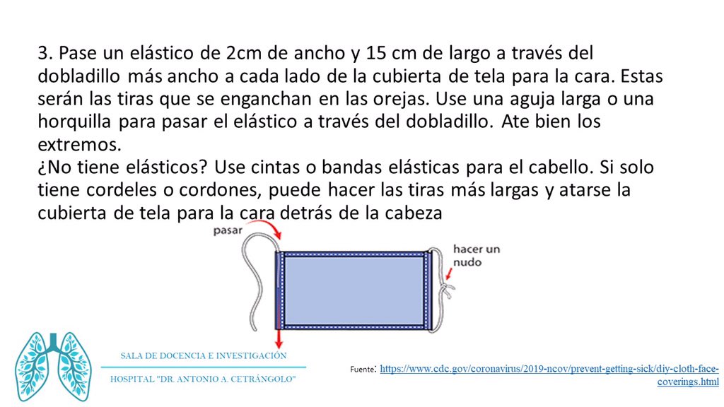 HtalCetrangolo's tweet image. Tutorial para hacer tu propia mascarilla de tela, con pocos materiales,súper fácil y #EnCasa 😷 • #Covid19• #hcsmla @HospiCetrangolo