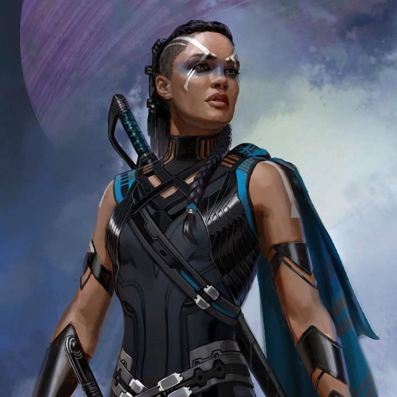 this valkyrie concept art from thor: ragnarok is so powerful.