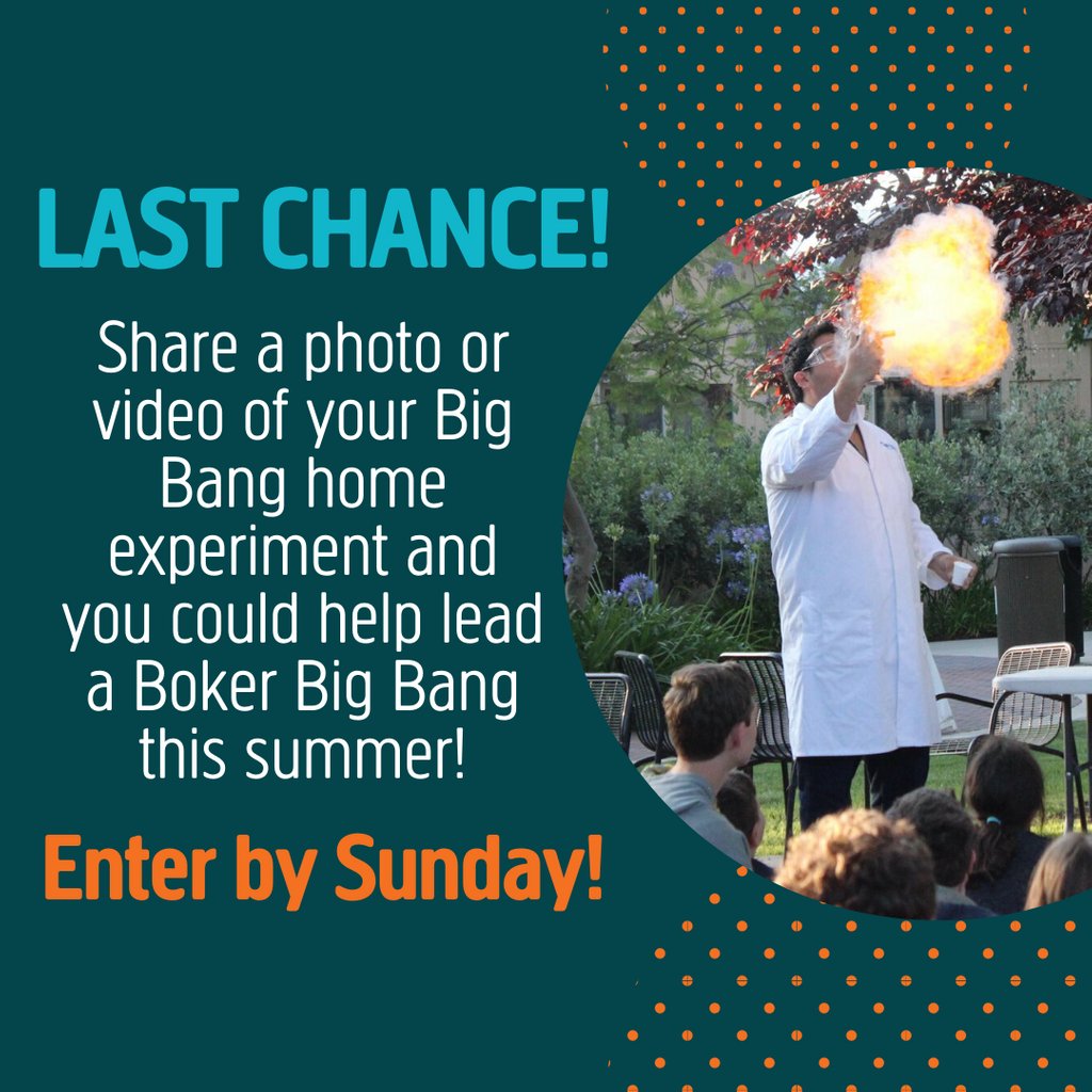 urjscitechwest's tweet photo. It's your last chance to help lead a Boker Big Bang this summer! Download our Little Book of Big Bangs at https://t.co/wKsp5dadcE. Then post a photo or video of you conducting an experiment and tag us or email it to BBraunstein@URJ.org by this Sunday! #scitechwestbigbang https://t.co/1ZEE3CNsuk