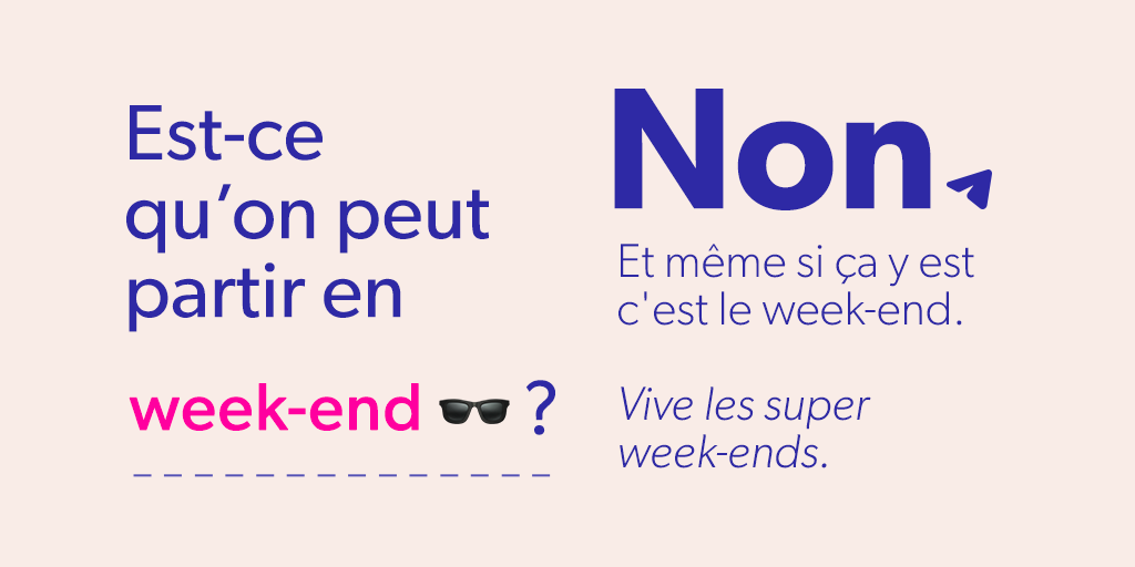 onpeutpartir's tweet photo. Le week-end, c'est non. @LoriePester 

#estcequonpeutpartir #confinementjour25 https://t.co/04KxiW6hlM