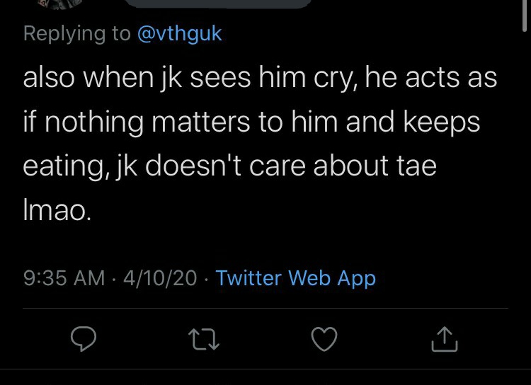 Thread By Vgukayo A Silent Thread For Everyone Who Said Jk Doesn T Care For T Ae