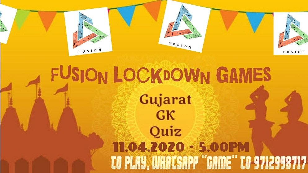 Join Gujarat related General Quiz

To hunt down your time in this lockdown, we have arranged Fusion Lockdown Games competition everyday.

No fees n fun unlimited.
@KunalDagha08
#GujaratQuiz #fusionkutch #fusiongroup  #FusionLockdownGames #GK #GeneralQuiz #GeneralKnowledgeQuiz