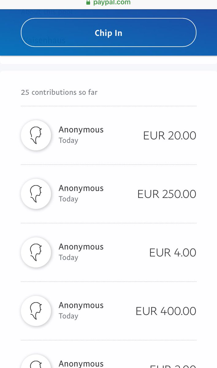 You can still find these donation accounts across all media platforms this one in Germany but you can find in pretty much any language from Russian to English.
