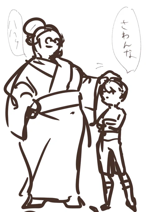 らくがき(少年が若干大きい) 