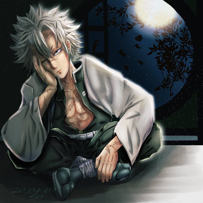 ＺＡＮさんがTwitterに投稿した不死川実弥(鬼滅の刃)のイラスト。