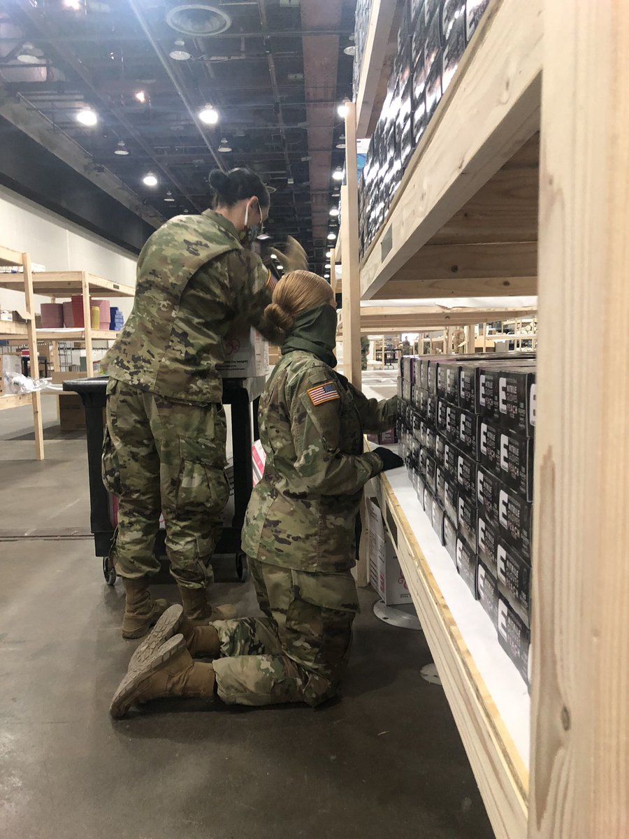 177Brigade's tweet image. Check out some #177MilitaryPoliceBrigade Soldiers helping with Alternative Care Facility Operations in Detroit Michigan! First COVID-19 patients are set to arrive at  #TCFCenter today. Great Job to not only our hard working Soldiers, but all involved with this treatment facility!