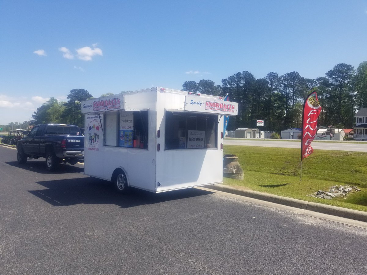 Yes we are open north of the river at Ron Ayers Motorsports 1929 North memorial drive. Snowballs, funnel cakes and fried oreos. Come see all the great Motorsports  Vehicles they have to offer.