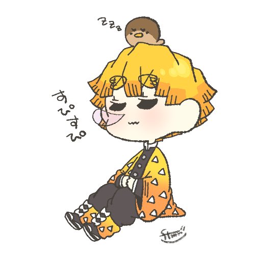 ふたまる🥑さんがTwitterに投稿した我妻善逸(鬼滅の刃)のイラスト。