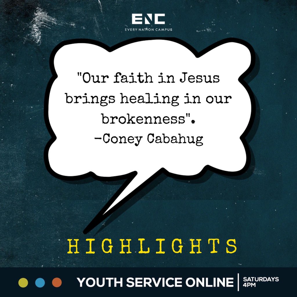 encampusmakati's tweet photo. “Our faith in Jesus brings healing in our brokenness".
Here are some of our highlights last week on our YOUTH SERVICE ONLINE! Thank you for joining us virtually as one family.
See you guys tomorrow!
SATURDAY, 4PM —
ONLINE VIA FB📲💻
#ChristIs
#ENCMakati
#CommunityNotCancelled https://t.co/6vseRzlVFO