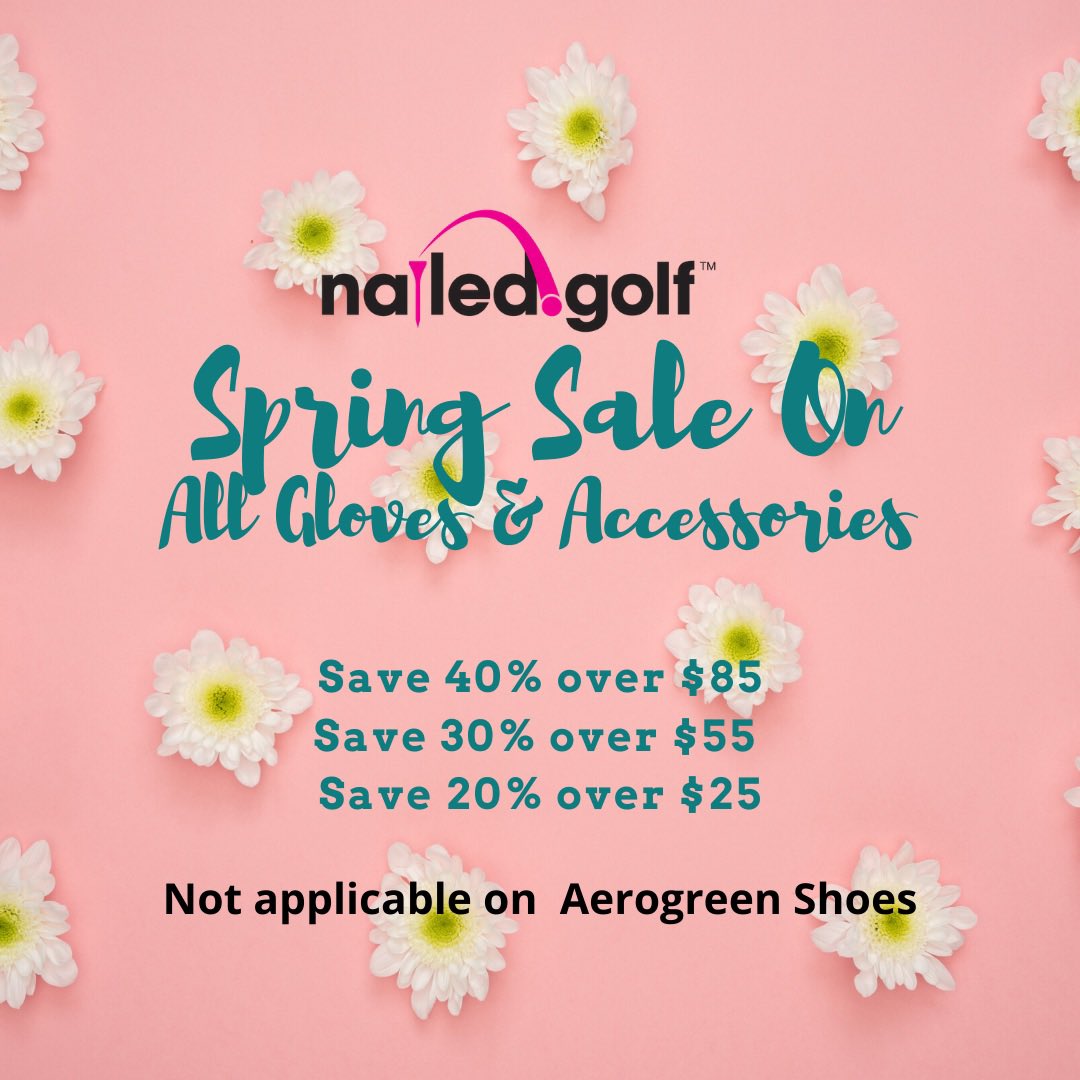 Exciting news ladies! 

Stock up now and save up to 40% on all gloves and accessories!

nailedgolf.com

#GloveLove #SpringHasSprung #GolfFashionista #LadyGolfer #Golf