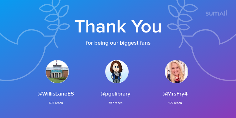 library_wles's tweet photo. Our biggest fans this week: WillisLaneES, pgelibrary, MrsFry4. Thank you! via https://t.co/bz1vw4JcEX https://t.co/Kv4sz4JJr9