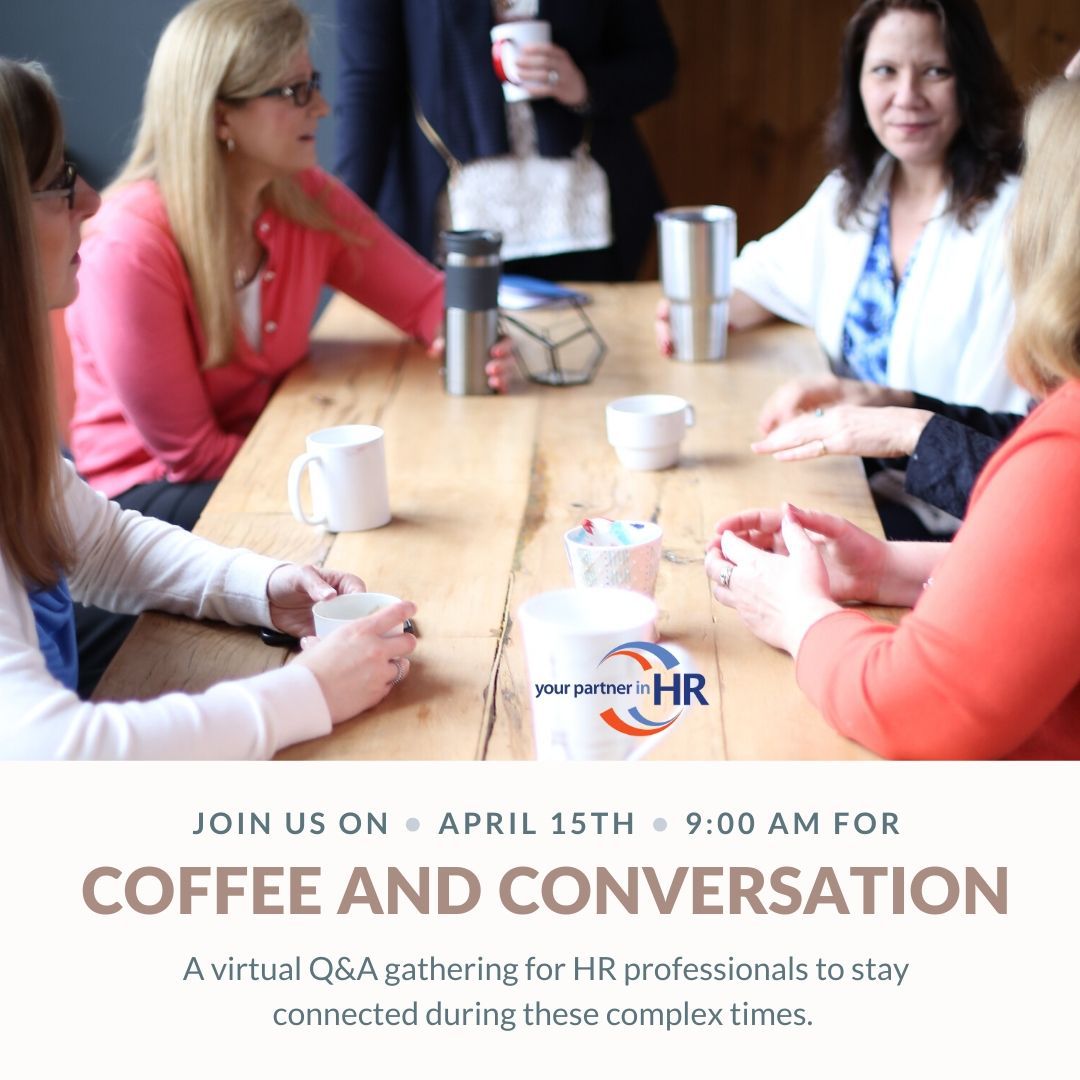 HR professionals you are invited to bring your own coffee and join us for conversation.  Register at bit.ly/2Rhz28s. Your login information will be emailed to the email address you provide. #hrmatters