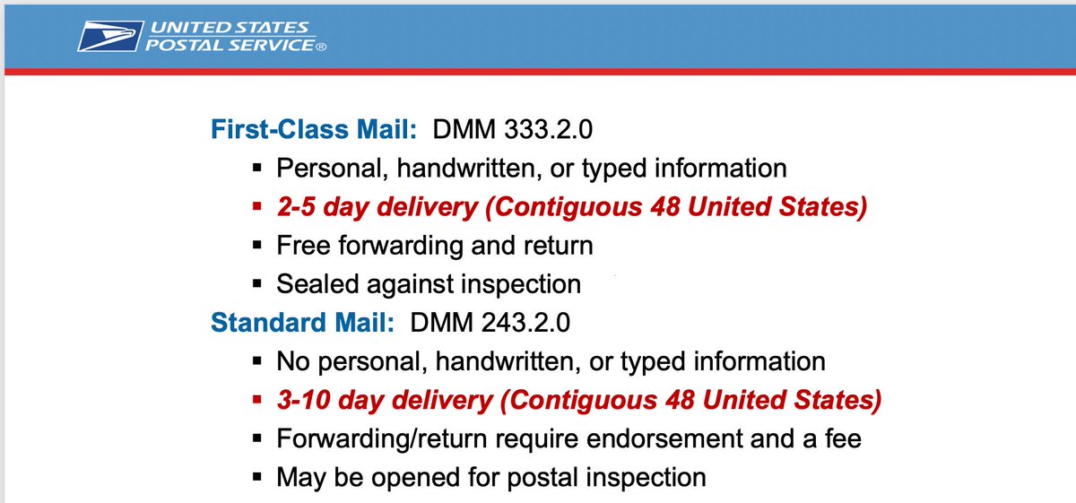OK. You all done it now. Prepare for the tweet storm of what you absolutely need to do to scale up VBM (caution: pulling from the slide decks...)First. Delivery standards are 2-5 days for First Class mail. set the right expectations by making sure dates/deadlines align: