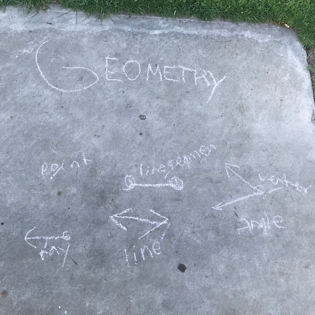 GiftedSchool's tweet photo. Second floor teacher Mrs. O'Malley provided her students with some extension activities as they begin their geometry unit. Here's Theo showing geometry terms in chalk. ๐๐ก
#ThisIsHowWeMenlo #GeometryIsFun #MathIsFun https://t.co/olrtC1VPfo