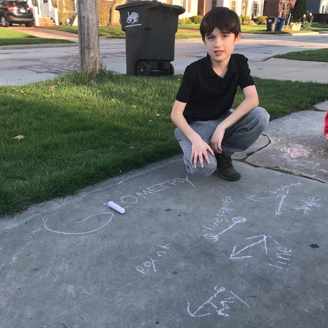 GiftedSchool's tweet photo. Second floor teacher Mrs. O'Malley provided her students with some extension activities as they begin their geometry unit. Here's Theo showing geometry terms in chalk. ๐๐ก
#ThisIsHowWeMenlo #GeometryIsFun #MathIsFun https://t.co/olrtC1VPfo