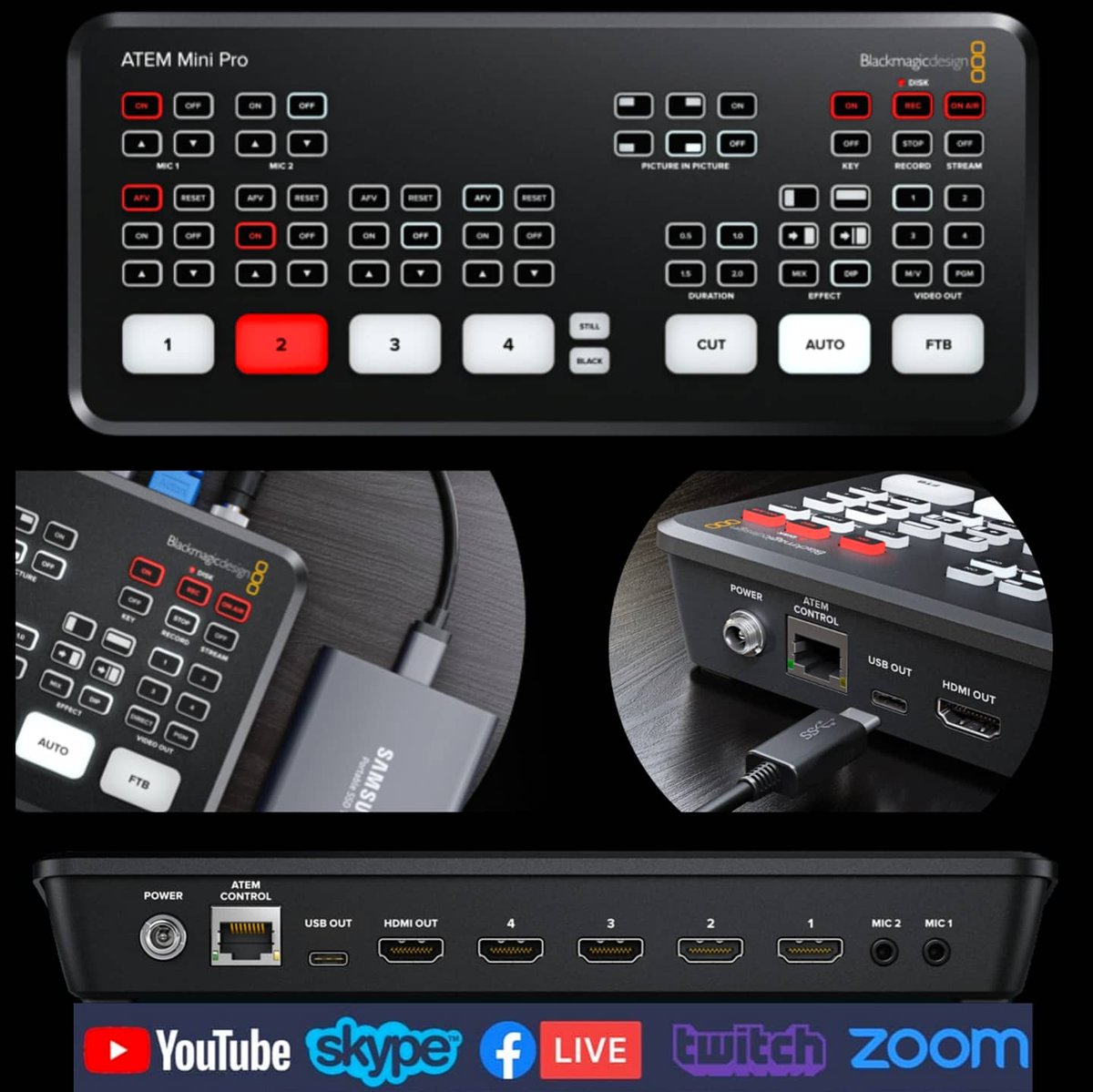 4kPromedya's tweet photo. #Blackmagic #AtemMinipro🎈#Ücretsiz #ATEM #Software #Control #Panel İçermektedir🥳
ön sipariş ve detaylı bilgi👇
☎️0️⃣2️⃣1️⃣2️⃣2️⃣2️⃣2️⃣0️⃣0️⃣3️⃣0️⃣
📧info@4kpromedya.com.tr
#atemmini #blackmagicatem #youtube #livefacebook #socialmedia #youtube #skype #switcher #broadcasting #livebroadcast https://t.co/Y0Rc9oQRI9
