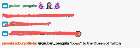GauBan's tweet photo. Well @TristaBytes looks like @JasonBradbury agrees with me. #QueenOfTwitch https://t.co/F6vQS7uW6Z