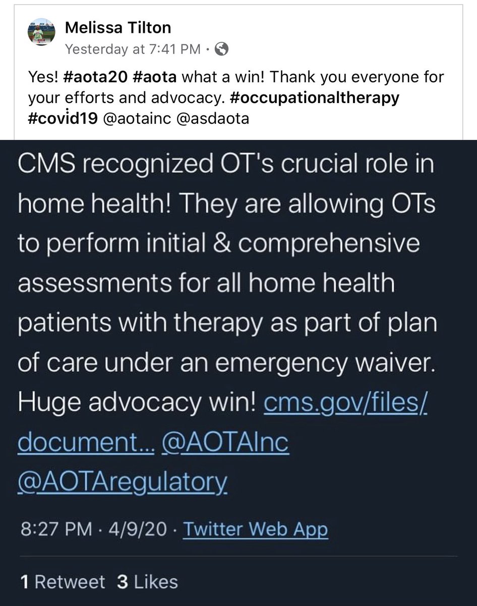 This is great news for our profession! Check out the link for extra information! 

#OTAdvocacy 

cms.gov/files/document…