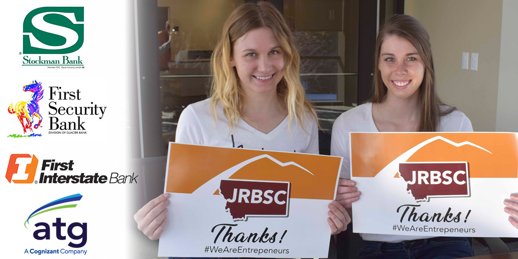 JohnRuffattoBSC's tweet photo. Thank you to our Palladium Sponsors @ATG_Consulting, @FirstSecurityMT, First Interstate Bank, and Stockman Bank. Thank you for your support and dedication to the student entrepreneurs across the state of Montana #JRBSC https://t.co/7ngH7iDyet