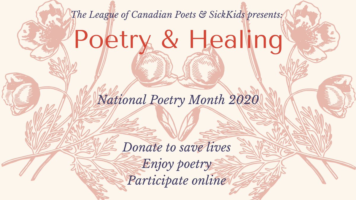 CanadianPoets's tweet photo. Poetry &amp; Healing: In support of SickKids Hospital, we would like to share today's recording of Lois Lorimer reading “The Healing Play: Cast of Characters,” “The Plum Tree,” and “Rescue Dog,”  Listen here: https://t.co/PuCQGiQ11S https://t.co/Rnt2Mw5ZYg