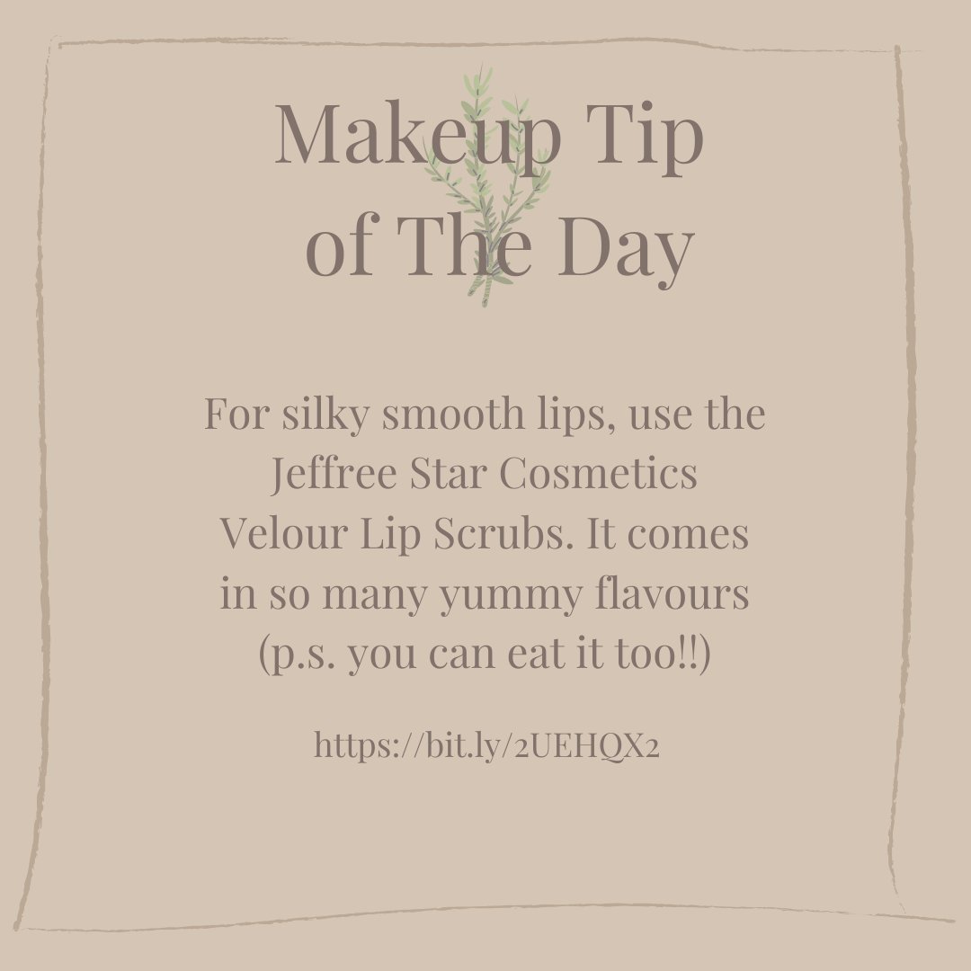 makeuppforyou's tweet photo. Makeup Tip of The Day: For silky smooth lips, use the @Jeffreestar Cosmetics Velour Lip Scrubs!! #Tipoftheday https://t.co/wrwpp9qBDO