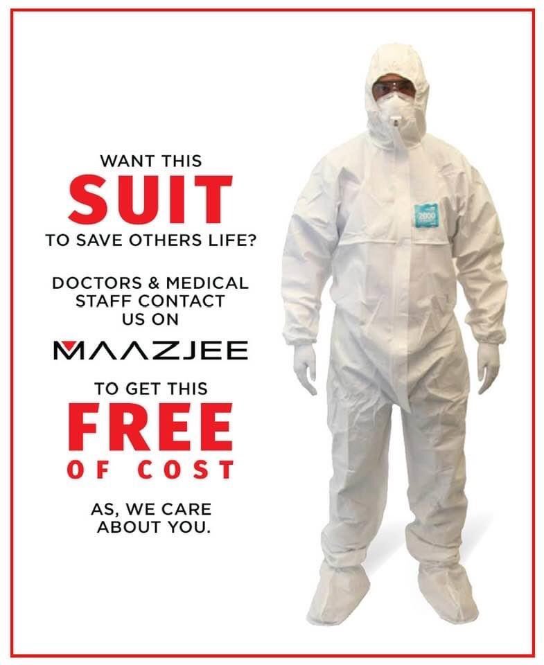 furqantsiddiqui's tweet photo. Kudos to my friend Nadeem Maazjee for such a wonderful initiative of manufacturing safety suits for Doctors & medical staff free of cost. Such people do exist. #Maazjee Karachi https://t.co/8iRI3mE7S1