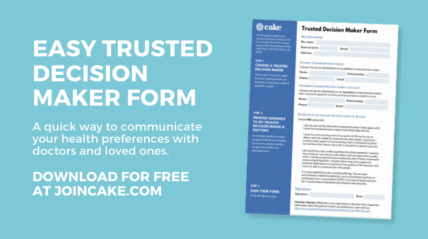joincakeapp's tweet photo. If you can't create a legal #advancedirective right now, we partnered with @IraByock &amp; @mattgonzalesmd from Providence Institute for Human Caring to create the next best thing. Answer these 2 questions to make sure your doctors know your wishes: https://t.co/fmINpvJyyd https://t.co/DwF5uJfFS7