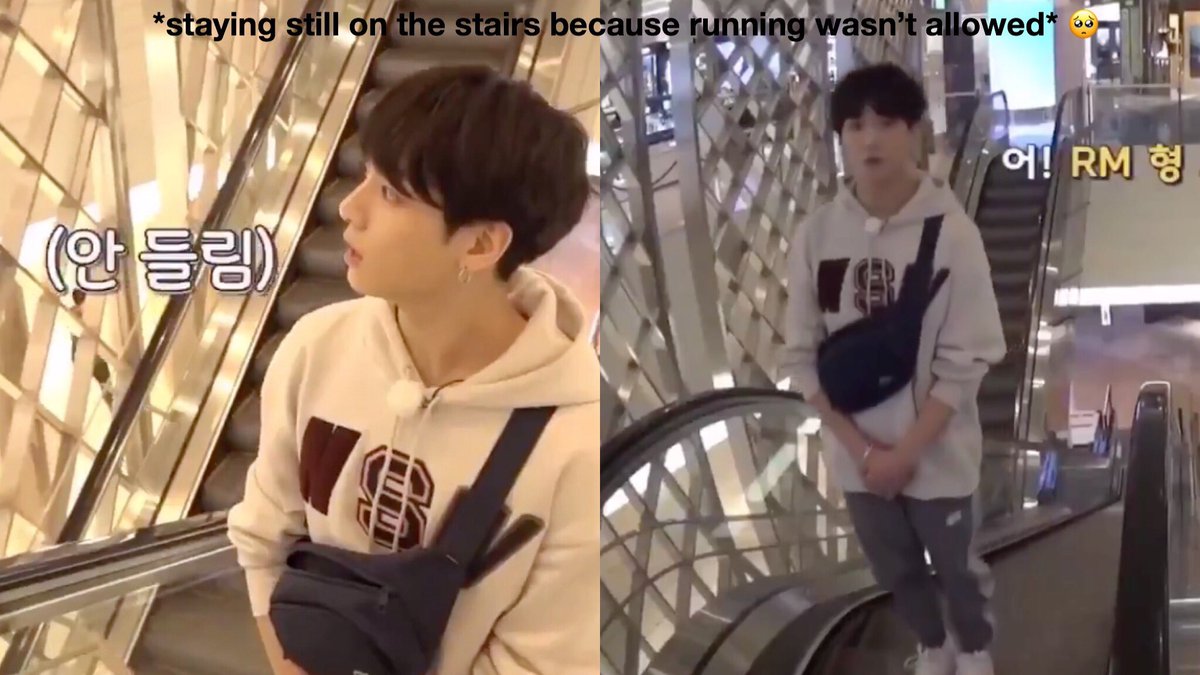 jungkook always helping to clean up, even tho he doesnt have to! or following the rules always, the best role model :(