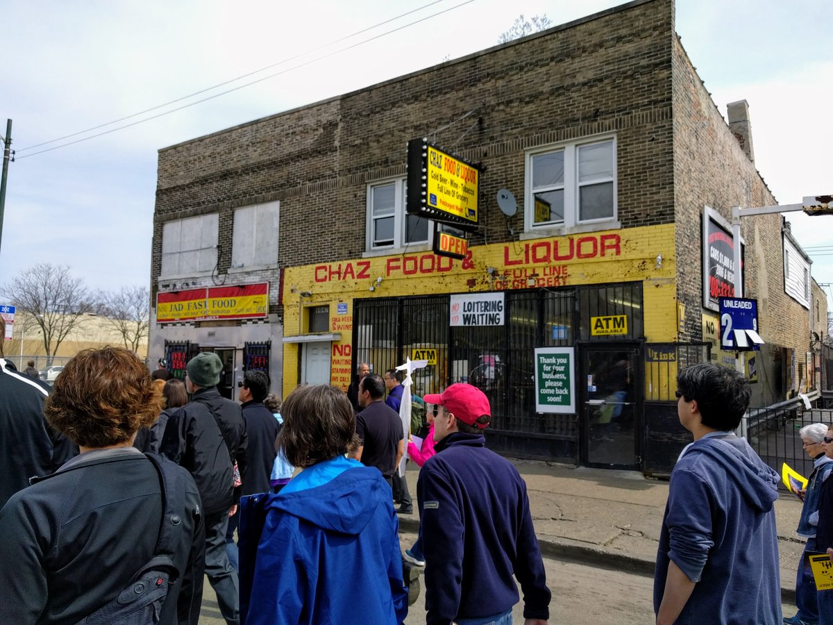 Liquor-convenience store, fortified with prison bars, on Halsted in Englewood. For residents in Chicago's poverty-stricken ”food desert" ghettos, stores like this are their only supermarket.