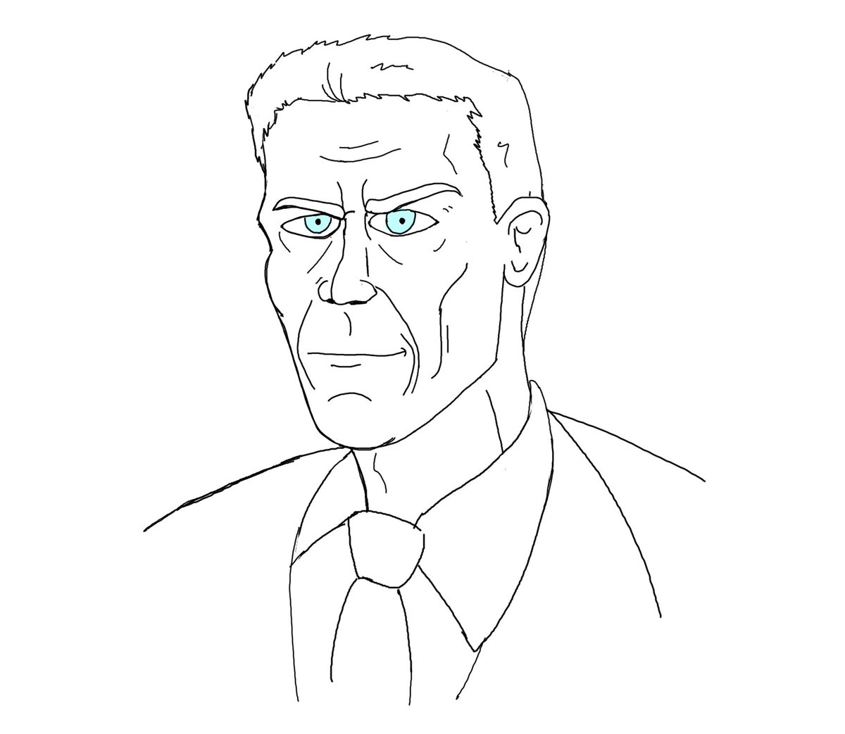 an attempt to draw gman from #HalfLife #HalfLifeAlyx 
