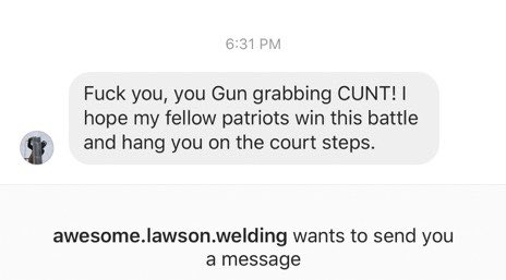 But despite weeks of doxxing and threats of death and sexual violence to many Virginia  @MomsDemand volunteers – including me – gun extremists failed to stop the surging tide of progress.  #valeg