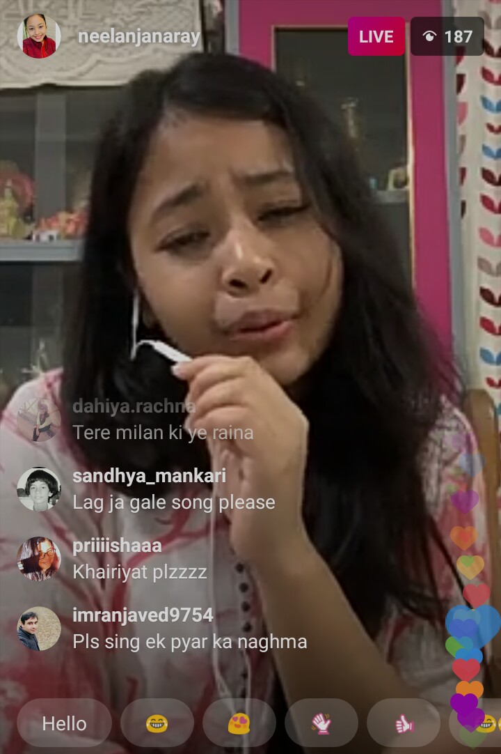 MSabadinde's tweet photo. @Neelanjanaray1  #dd..
#thank_you.. For #insta per #live aane ke liye..🙏
 aapne #live per bohot hi #Superb #osm_Sing kiya..😍💗
#Matarani_bless_you..!🙏😇
#NeelanjanaRay #RockingNeelanjanaRay #PrincessNeelanjanaRay https://t.co/pA7Uolcv8O