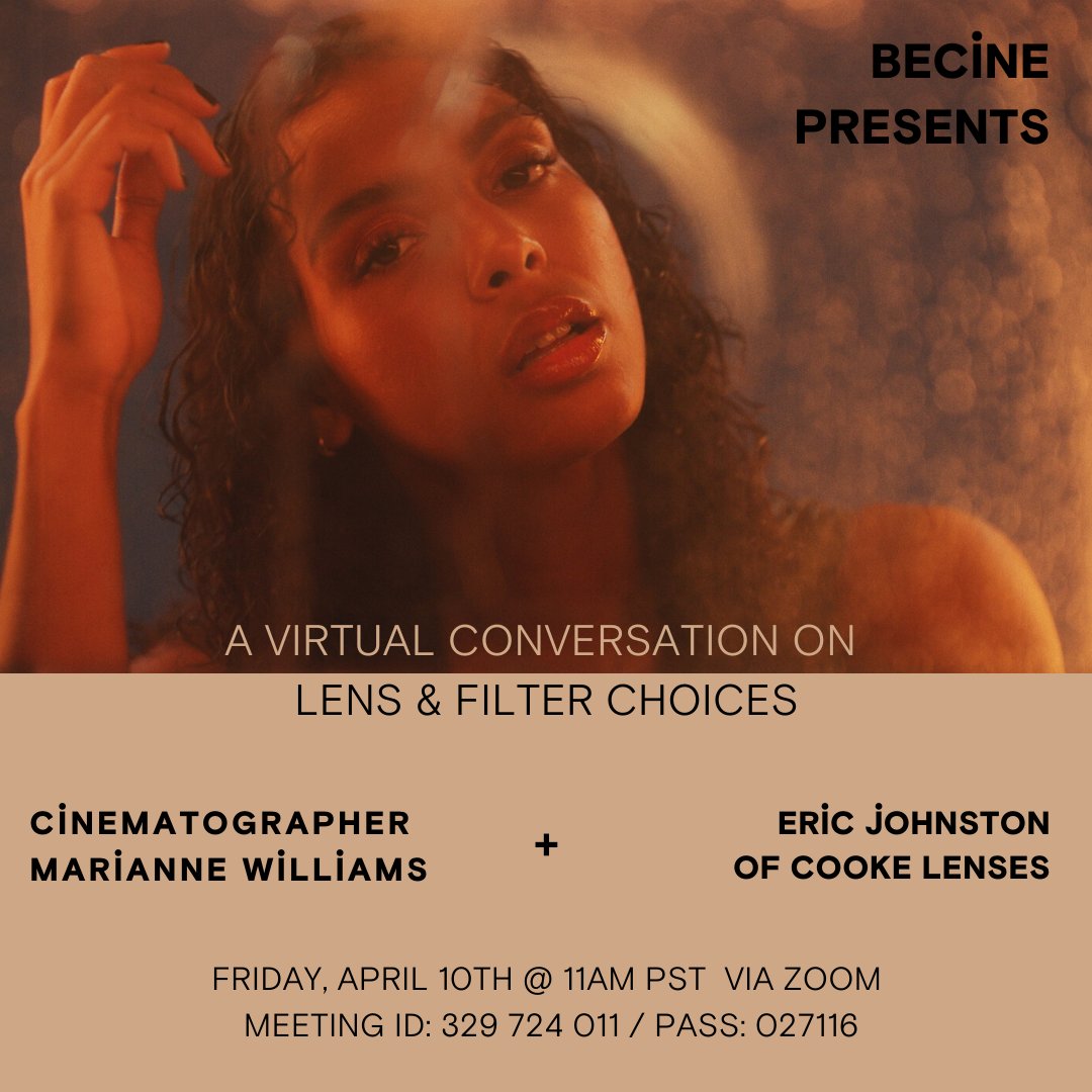cookeoptics's tweet photo. LIVE STREAMING EVENT IN JUST UNDER 30 mins. Tune in!⁣
⁣
11am PST⁣
2pm EST⁣
7pm GMT⁣
8pm CEST⁣
⁣
Webinar Part 2 featuring #Cinematographer Marianne Williams with Bianca Halpern owner of LA rental house #Becine and Director of Sales, Cooke Americas Eric J Johnston https://t.co/YBRnU2AFfe
