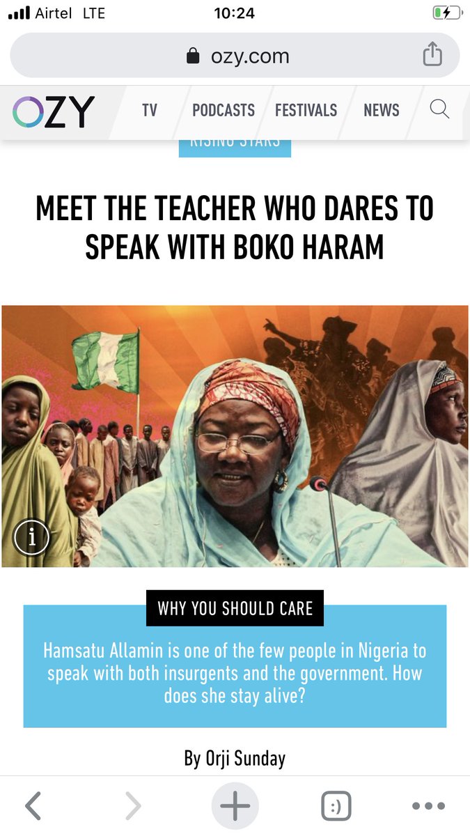 5. It’s not words but silence that speaks for Hamsatu Allamin. In this piece, I travelled to the epicenter of Nigeria’s insurgency to meet the single most powerful women in the Boko Haram crisis. After a few minutes with Allamin, she looked to me like a Greek goddess, not a woman
