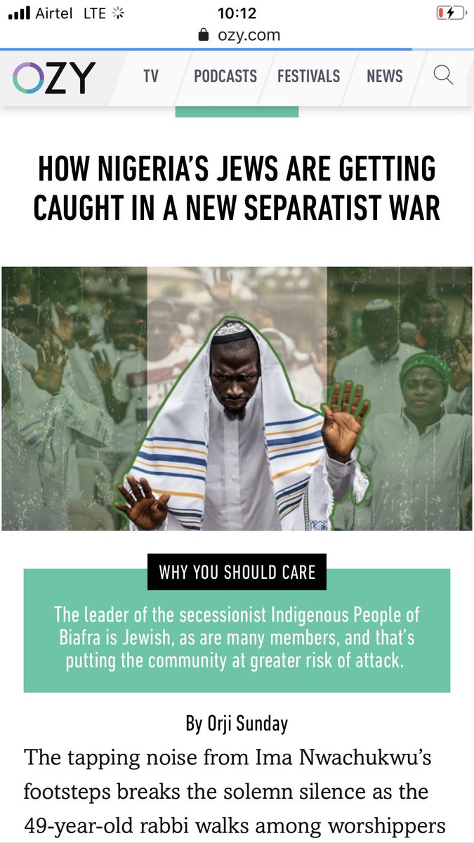 9. Probably you are not aware we have Jews in Nigeria. I wrote from Port Harcourt, about how this small group is pushing to break new grounds politically and spiritually. Someday, they believe, they would return to Jerusalem. Isreal, not Nigeria, is their home.