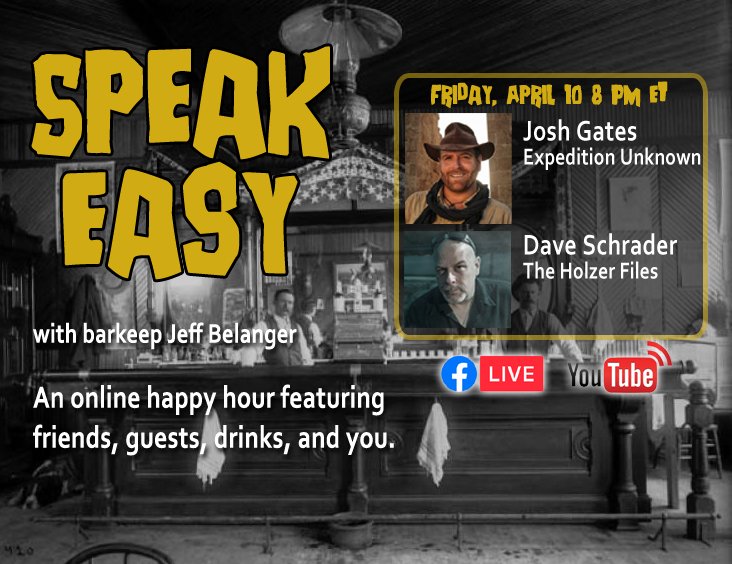 Make this Good Friday a GREAT Friday and join @joshuagates, @DarknessRadio, and @THEJeffBelanger for drinks and laughs at 8PM(Eeastern)/5PM(Pacific) for drinks and laughs in the #SpeakEasy! Participate on my Facebook: facebook.com/ExploringLegen… or YouTube: youtube.com/user/LegendTri…