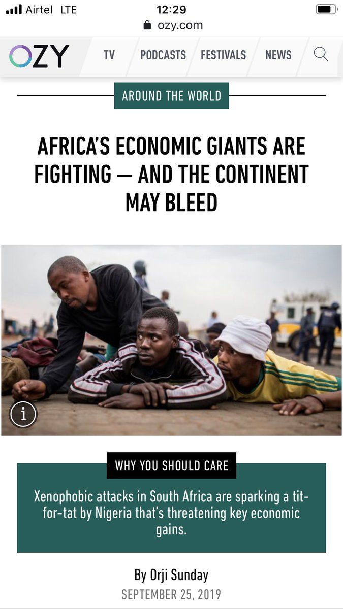 14. South Africa is an important player in African unity and economic integration. Nigeria is the single most important factor. I looked at how xenophobic attacks on Nigerians in South Africa and impending economic wars - as at that time - would shape the future of Africa.