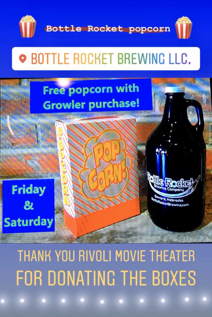 Today and tomorrow FREE popcorn with Growler purchase! #popcorn #beer #CraftBeer #movienight
