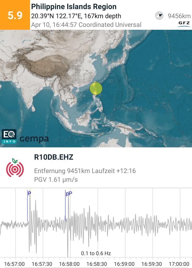 eloeberich's tweet photo. @raspishakEQ @LastQuake @GeophysicsLeice P-wave arrivals (incl. depth phase) from a deeper M5.9 #earthquake near #PhilippineIslands, recorded with our @raspishake #r10db at noisy conditions @univienna, bandpass filtered with @eqinfo_gempa #CitizenScienceAtHome #StayAtHome https://t.co/opc6O1Iwk1
