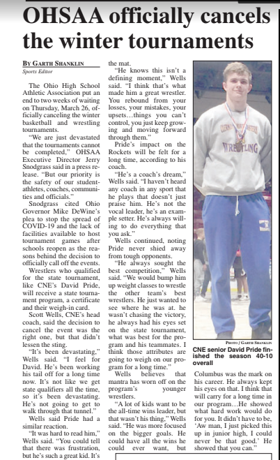 CNEAthletics's tweet photo. During this tough time it is a great opportunity to support local journalism. Thank you to @ClerSunSports, @ClermontSun, and @rmaloneyeditor for their continued coverage of @cneschools. We can't wait until we are able to start spreading the news again! #RocketsRockOn https://t.co/pSIG6AZVZp