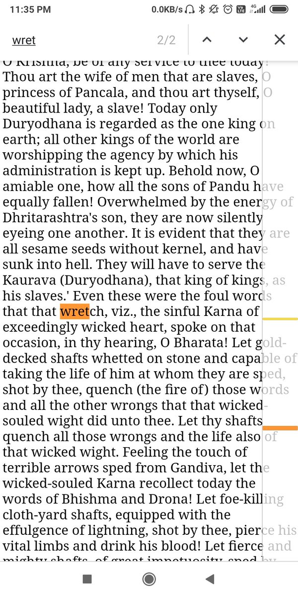 One last myth that Karna fans bring up.Myth : Bhagwan Krishna held Karna in high esteem, his righteousness and noblity.Truth: Shri Krishna said Karna was a wretch four times in Karna Parva alone and a wicked soul aside when he blasted all his nobility at the time of his death