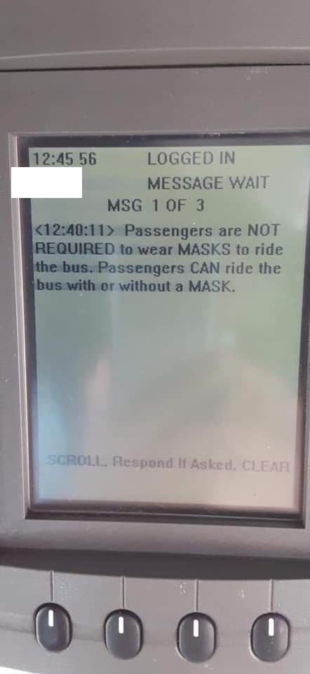SEPTA website says nothing about masks, twitter feed says they are required, operators are told they're not: