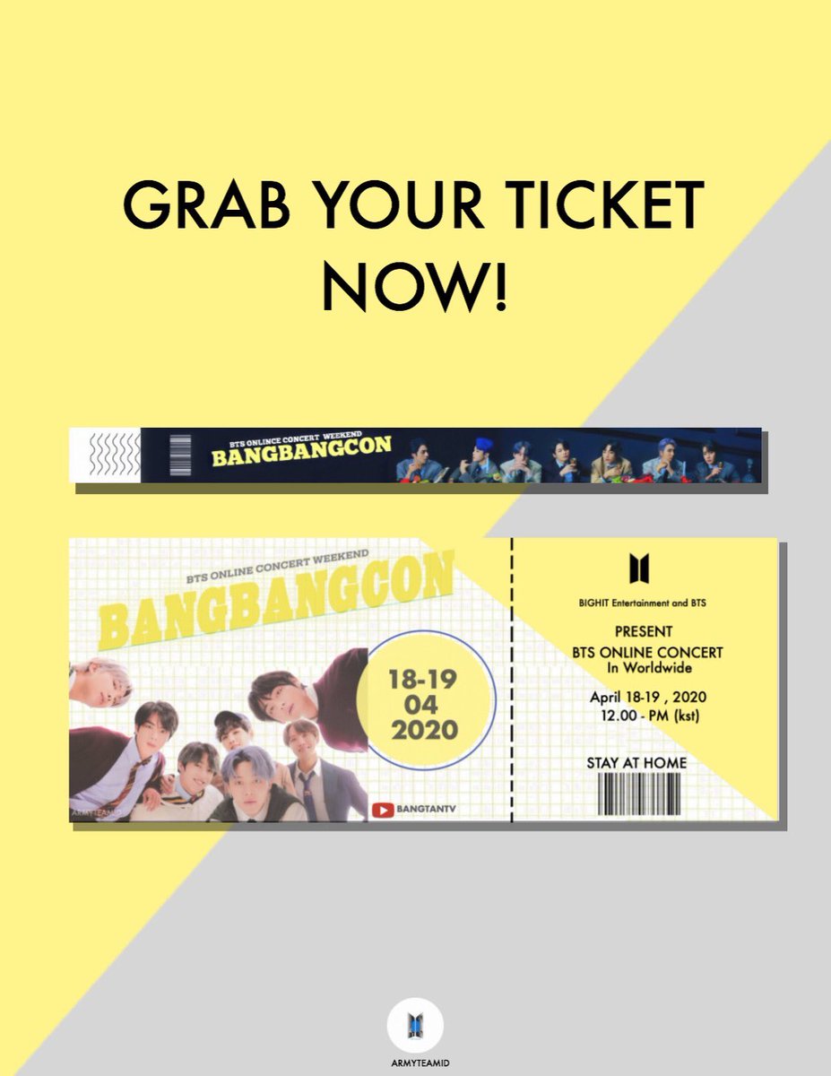 thread of  #BANGBANGCON fan made tickets & banners made by army   #BTS_concert_at_home