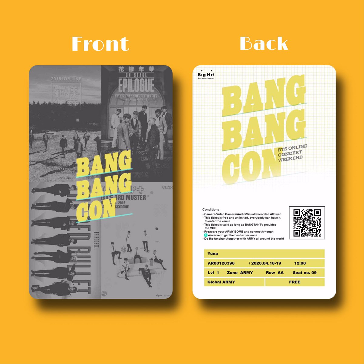 thread of  #BANGBANGCON fan made tickets & banners made by army   #BTS_concert_at_home