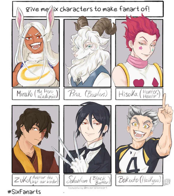 I did the #6fanarts thing and it was really fun !
#SixFanarts #SixFanartsChallenge 