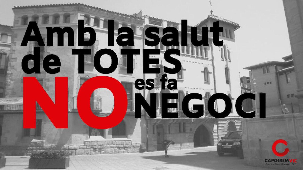 CapgiremVic's tweet photo. COMUNICAT | Capgirem Vic insta a l’@AlcaldessaVic que demani al Grup Bayés Salut que posi a disposició de la sanitat pública el material per fer testos de detecció del Covid19
👩‍🚀 AMB LA SALUT DE TOTES NO ES FA NEGOCI!
👉 https://t.co/5flWwYChm6 https://t.co/4Hnlw2SlHS