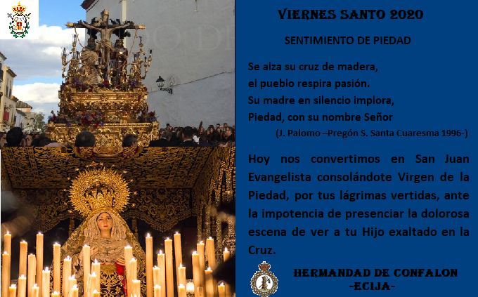 Desde la Victoria a Santa María, visitando la Merced, en piadosa y humilde oración de "Vivas unidos" para el dolor de una Madre. Nuestro afecto y recuerdo a los hermanos de  <a href="/LaPiedadEcija/">Hdad. de la Piedad</a>.
#SemanaSantaEcija #Ecija