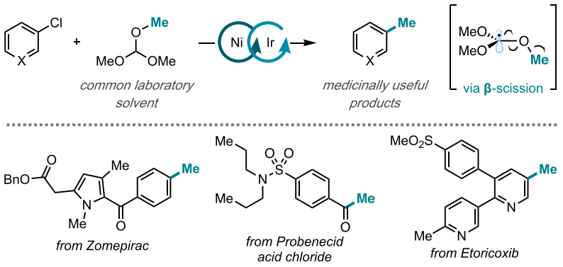 stavkariofillis's tweet photo. Very proud of this work &amp; excited to share it: "Nickel/photoredox-catalyzed methylation of (hetero)aryl chlorides using trimethyl orthoformate as a methyl radical source" out now in @J_A_C_S! https://t.co/JDRd95AFzJ https://t.co/D5Rcregu8m