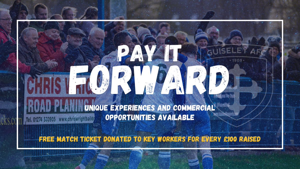 Guiseley AFC (@guiseleyafc) on Twitter photo š¦ | We have been humbled by financial support from our fans, volunteers and <a href="/GAFCSupporters/">Guiseley AFC SC</a>.
We're launching our Pay It Forward campaign making 20/21 season tickets, unique experiences and commercial opportunities available: crowdfunder.co.uk/guiseley-afc-p⦠#GAFC #GuiseleyTogether š¦ | We have been humbled by financial support from our fans, volunteers and <a href="/GAFCSupporters/">Guiseley AFC SC</a>.
We're launching our Pay It Forward campaign making 20/21 season tickets, unique experiences and commercial opportunities available: crowdfunder.co.uk/guiseley-afc-p⦠#GAFC #GuiseleyTogether