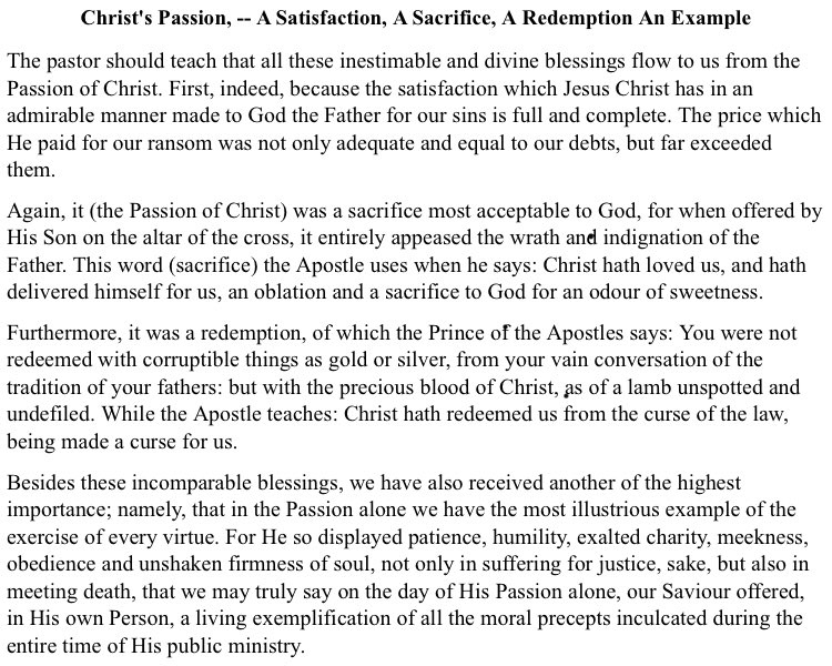 The Catechism on the Council of Trent on the fruits of Christ’s passion: